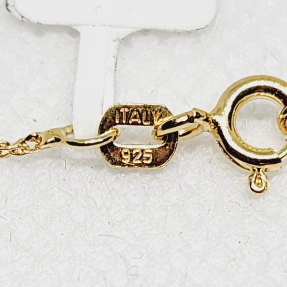 Lab Created Ruby and White Zircon Pendant Necklace 18 Inches in 14K YG Over SS - Picture 4 of 6